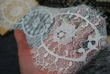 極上の柔らかさのフラワーレースリボン【幅広・手芸用・ドレスデコレーション】