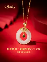 天然和田玉使用のペンダントネックレス【女性用・鎖骨ライン・シルバーアクセサリー】