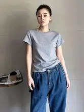 白色ラウンドネックショートスリーブTシャツ【女性用・極上の柔らかさ・フィット感】