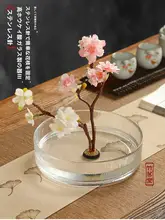 透明ガラス製花瓶【水耕栽培用・茶道テーブル飾り・強化底】