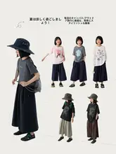 夏用子供用ワイドレッグスカートパンツ【おしゃれ・カジュアル・九分丈】（セットアップ対応）