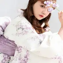 紫藤花デザインの浴衣【夏用・女性向け・ロマンティックスタイル】
