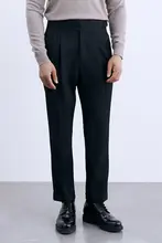 イタリアンスタイルのダブルプリーツカジュアルパンツ【秋季・ビジネス・ベージュ】