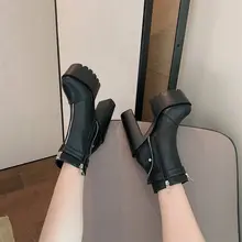 高級感ある厚底ショートブーツ【セクシー・防水・サイドジッパー・マーチンブーツ】