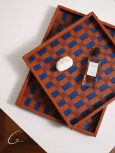 ハンドメイドのヴィンテージ風編みこみナプキンホルダー【トレー兼用・香り用収納・玄関飾り】