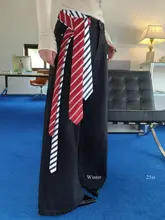トレンディでレトロなアンゴラ製赤ストライプ手作りネクタイ【アメリカンカレッジ風・ウエストアクセサリー】