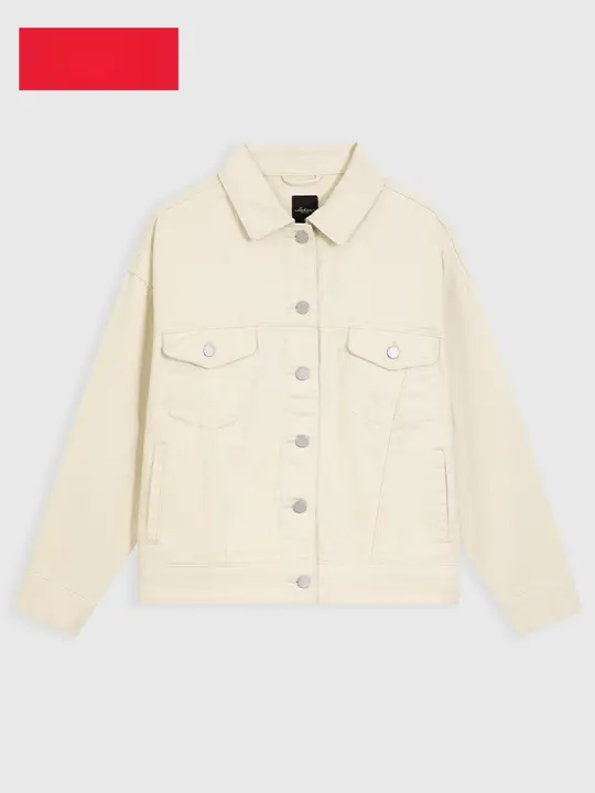 春季新作 オーバーサイズデニムジャケット【コットン製・洗い加工・シンプルデザイン】