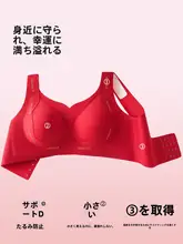 赤いリフトアップブラジャー【大きいサイズ・防下垂・副乳収束・文胸】（セットアップ対応）