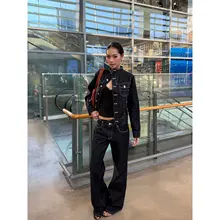 デニムパンツ レディース ローライズ ストレート フレア 落ち感 着痩せ アメカジ ヴィンテージ ギャル 着回し 春秋
