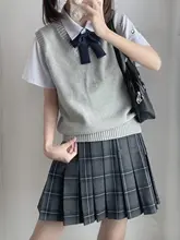 ユニセックス 秋冬用多色ニットベスト【JK制服スタイル】