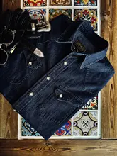 アメリカンビンテージ ナバホ刺繍ウエスタンシャツ【全棉・ウォッシュ加工・長袖・デニム】