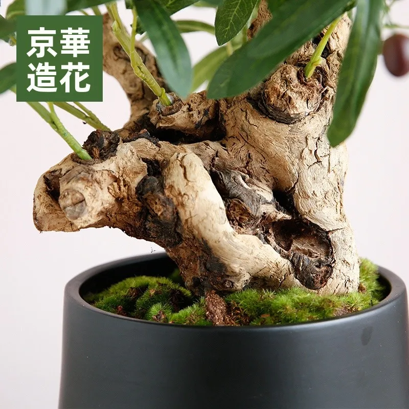 造花オリーブ枝と実のインテリア装飾：リビングにぴったりなおしゃれな自然感を実現