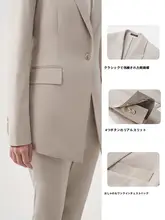 香槟色の女性用スーツ【OLスタイル・ビジネスシーン対応・四季用】（セットアップ対応）
