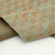 ダブルフェイスアルパカ 生地【オレンジ×ブルーグリーン・ハウンドトゥース模様・極上の柔らかさ】