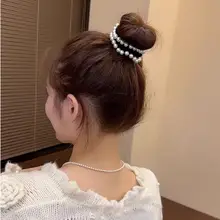 極上の柔らかさのヘアゴム【パール調・おしゃれ・穴あけ不要】（セットアップ対応）
