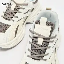 春用 スポーツスニーカー レディース【厚底・メッシュ・ダッドシューズ】