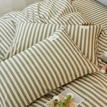 水洗いコットンベッドリネン【四点セット・シングル用・学生用・敷布団カバー付き】（セットアップ対応）