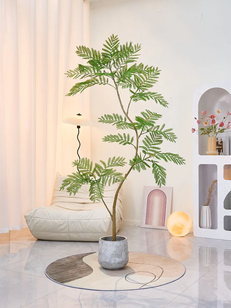 韓国インテリアを再現｜カフェ風部屋の作り方 - ブルーボトルツリー風人工観葉植物のデザインと設置原理