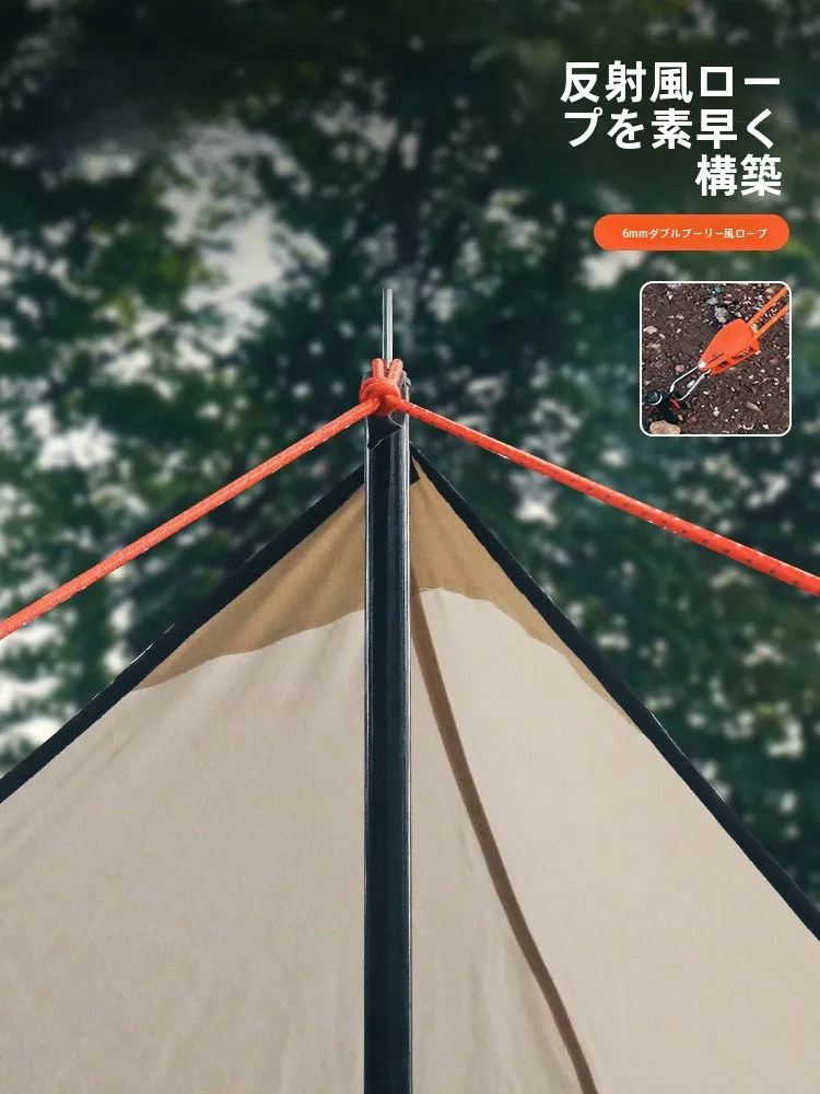 アウトドアキャンプ用 太径6mm反射ロープ：タープ防風・テントロープテンションアジャスターの実用性と用途