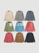 ユニセックス アメリカンビンテージ風 ウォッシュ加工 270g 長袖Tシャツ【オーバーサイズ・フィット】