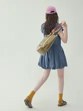 チェック柄ジップアップドローストリング入りコットンオールインワン【夏用・女性】