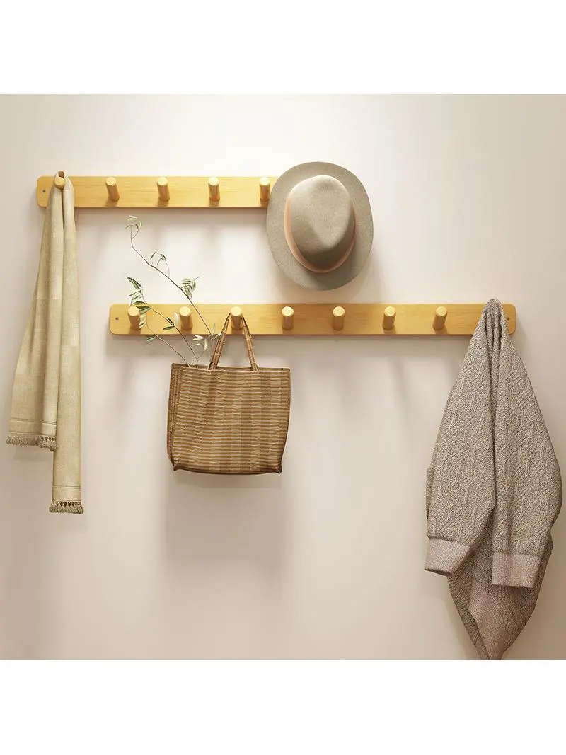 壁掛け衣類ハンガー【鍵掛け対応・玄関用・多機能フック】