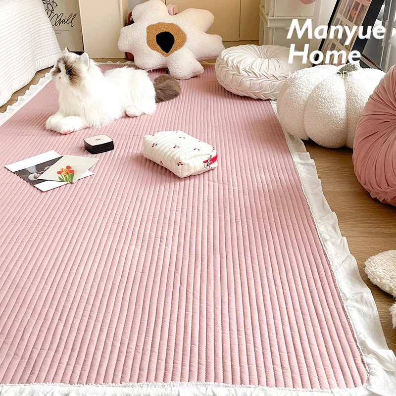 M.life ペリ ピンク 壁打ち全棉ラグはリビングや阳台で快適な足元を実  現
