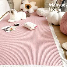M.life ペリ ピンク 壁打ち全棉 ラグ【リビング用・ソファマット・畳用】