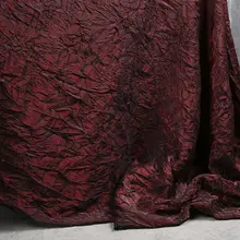 深紅色のドレス生地【三宅デザイン・しわ加工・百褶皺ファブリック・Diy用品】