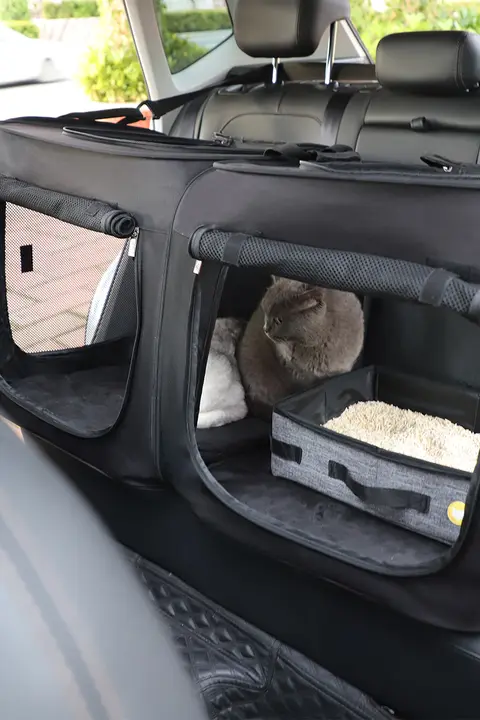 ペット用車載キャットハウス【防毛・防汚・犬用ケージ・軽量・便利】