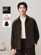 コーディネートしやすい！コーデュロイ柄の長袖ジャケット【春秋用・ブラックとブラウン】