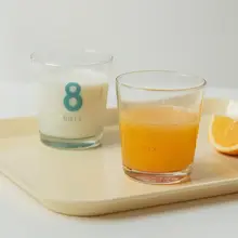 ガラスカップ フレンチレター 朝食 ミルク ドリンク 冷水 家庭用 ギフト