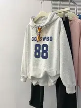 レディース グレー フード付きスウェットシャツ【秋冬用・裏起毛・ゆったりサイズ・アメリカンスタイル】