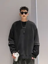 刺繍ロゴデザインの裏起毛スウェットシャツ【メンズ・カジュアル・冬用】