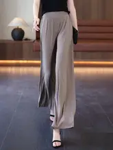 夏用 ハイウエストワイドパンツ【極上の柔らかさ・ママ向け・デザイン】（セットアップ対応）