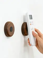 黒胡桃木製 リモコン収納ラック【穴あけ不要・マグネット式・壁掛け対応】