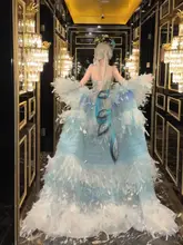 孔雀の羽をあしらった六芒星デザインのネックレス【漢服用・新婦アクセサリー・ロリータスタイル】