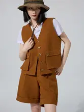 高腰五分丈パンツ【Aライン・折り返しデザイン・ゆったりシルエット】