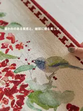高級感ある紅色のテーブルランナー【軽奢スタイル・丹桂デザイン・ダイニングテーブル用】