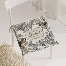アメリカンスタイルの手描き花鳥デザイン椅子用クッション【オフィス・学生用・食卓用】