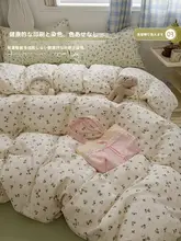 清新なデザインの綿100%二重ガーゼ布団カバー【シングル用・学生向け】（セットアップ対応）