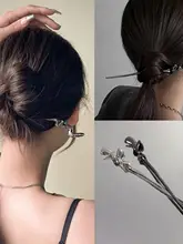 洗練されたデザイン！金属製ヘアピン【簡約モダン・まとめ髪用・女性用】