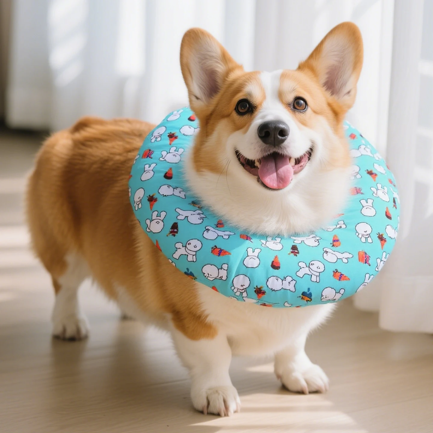 調整可能なエリザベスカラー：柔らかい素材でコーギー・柴犬のマウス防止を実現