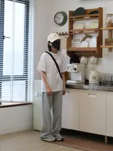 ストレートパンツ【ウィメンズ・ウエストゴム・秋冬用・暖か素材・九分丈】