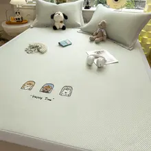 刺繍入りアイスシルク涼しい敷き布団【洗える・子供用・空調対応】（セットアップ対応）