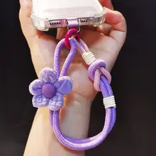 多機能デザインのスマホ用ハンギングストラップ【個性的な花柄・短め・耐久性あり・取り外し可能】