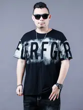 個性的なアルファベットプリントのラウンドネック半袖Tシャツ【ゆったりシルエット・通気性・夏用】（セットアップ対応）