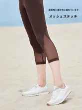 夏季用薄手スポーツランニングレギンス【クール感・速乾・ハイエラスティック・メッシュ】