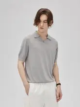 半袖ポロシャツ 男性 夏 シンプル 若々しい 五分袖 トップス ポロカラー ニット Tシャツ