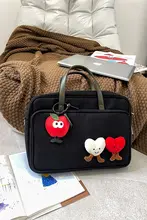 デザインが可愛い！アップルハートトートバッグ【大容量・ノートパソコン用・通勤バッグ】